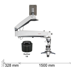 MAGNA MICROSCOPE WITH WALL MOUNT, LONG ARM, NUVAR 10